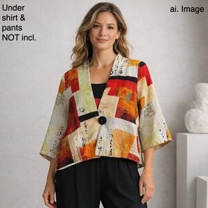 Moonlight Y&S Fashion Designs Women Sm. Kimono Style Jacket Abstract‎ Boho Artsy